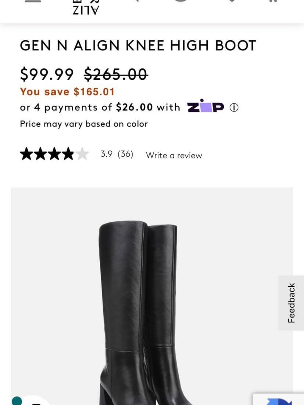 Naturalizer Black Knee-High Heeled Boots